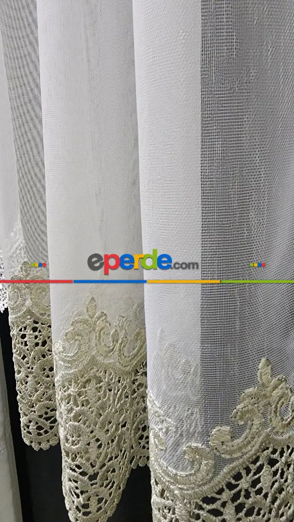 Salon Tül Modelleri - Taç Exculusive Premium Ütü İstemez Devin Tasarım Tül