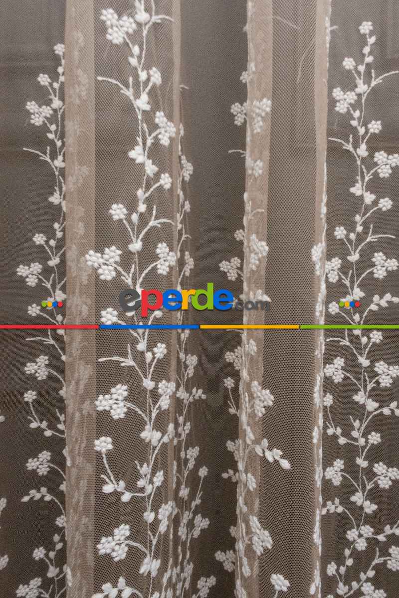 Salon - Etek Geniş Desenli Tasarım Tül