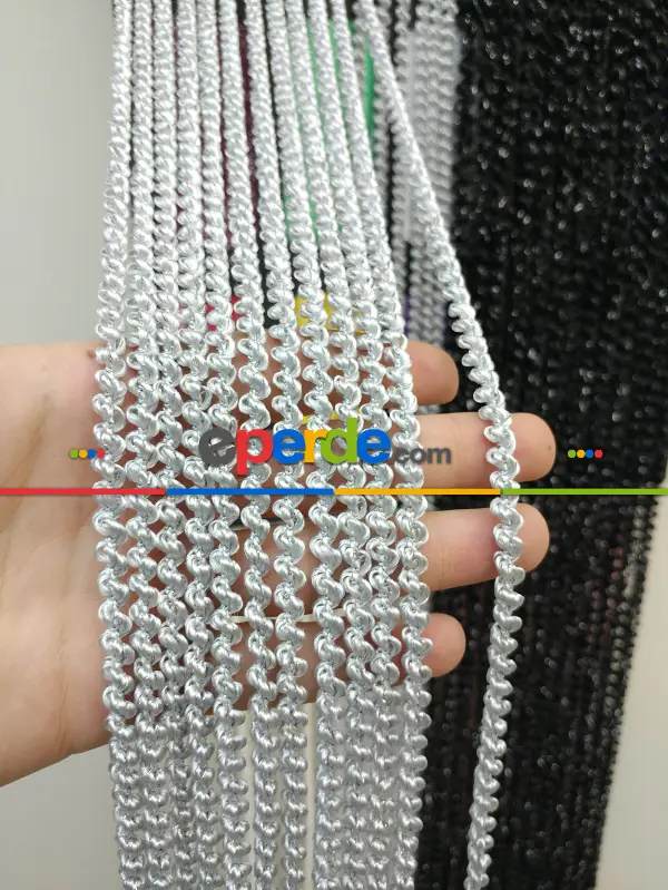 Bukle İp Perde (beyaz, Krem, Gri, Kırmızı, Bordo, Siyah, Mavi, Pembe, Sarı)- Siyah-yeşil-mavi-gri-füme-antrasit-kırmızı-sarı-beyaz