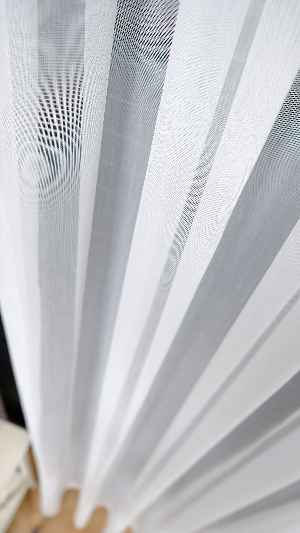 Taç Ekru Etek Çiçek İşlemeli Tül Perde, Ütü İstemeyen Kırışmaz