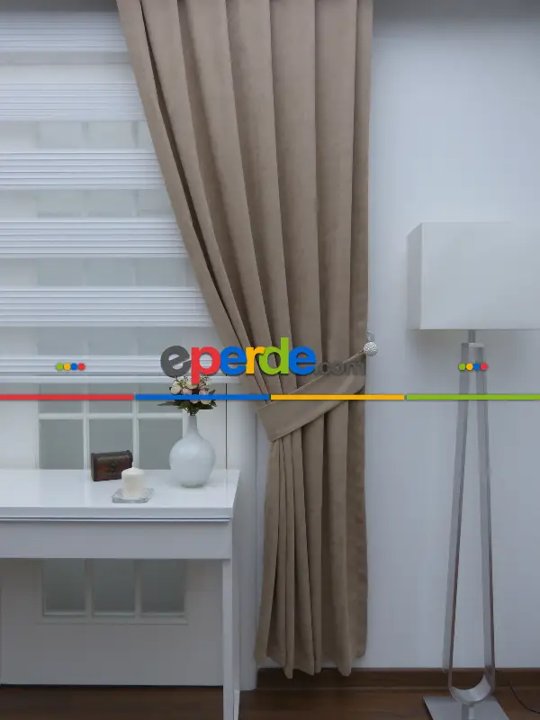 Yatak Odası - Açık Vizon - Düz Fon Perde 806