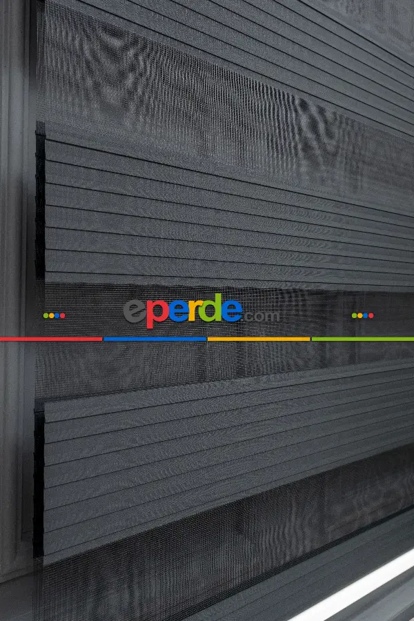 Siyah Zebra Perde, Pileli Plise Model