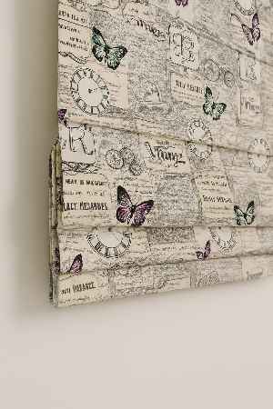 Genç Odası Kelebek Desen Retro Ütü İstemez Vintage Katlamalı Modern Mutfak Çocuk Odası Perdesi