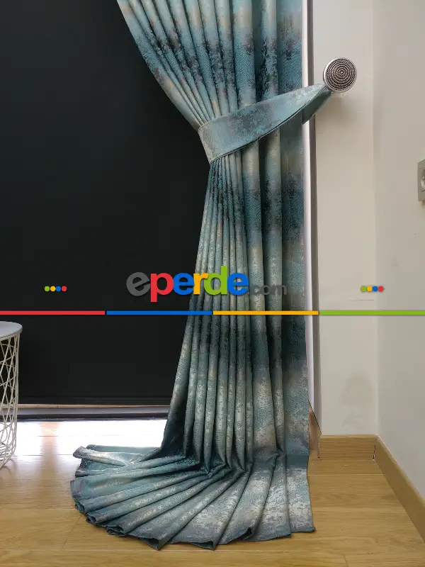 Salon Fon Perde- Turkuaz Yeşili Ara Renk