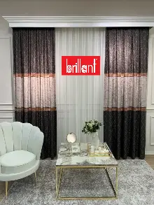 Brillant Fon Perde Yeni Moda Tasarım Renk Kanat Yan Perdeler Salon Misafir Odası Perde