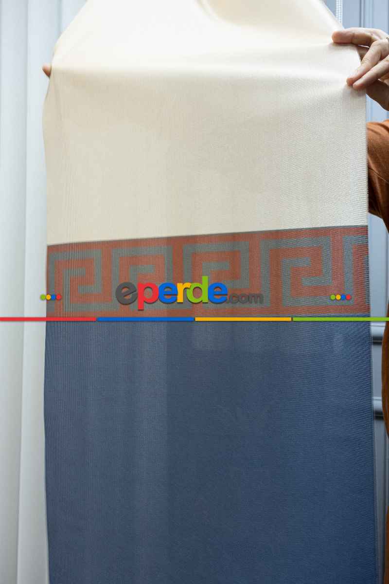 Lens Akıllı Dikey Tül Perde Versace-41- Çok Renkli 3