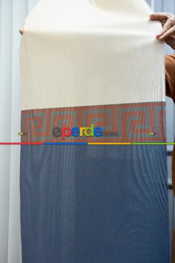 Yatak Odası - Lens Akıllı Dikey Tül Perde Versace-41- Çok Renkli 3