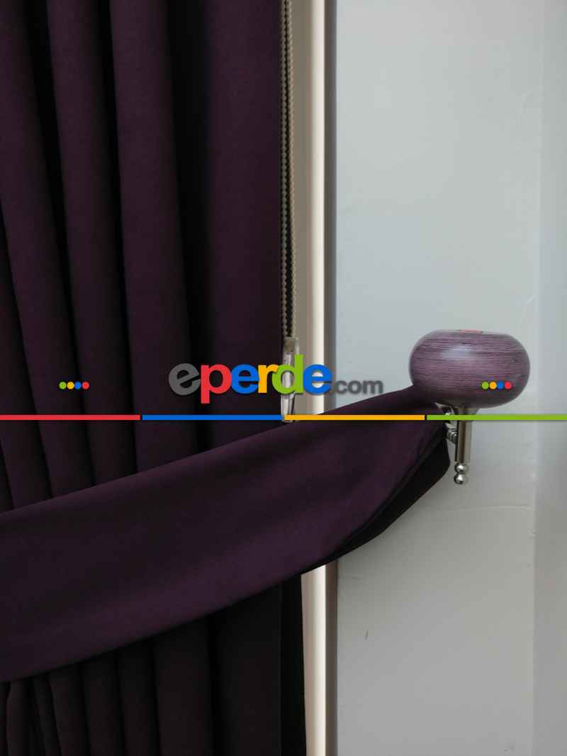 Düz Renk Dökümlü Fon Perde (150)- Mürdüm