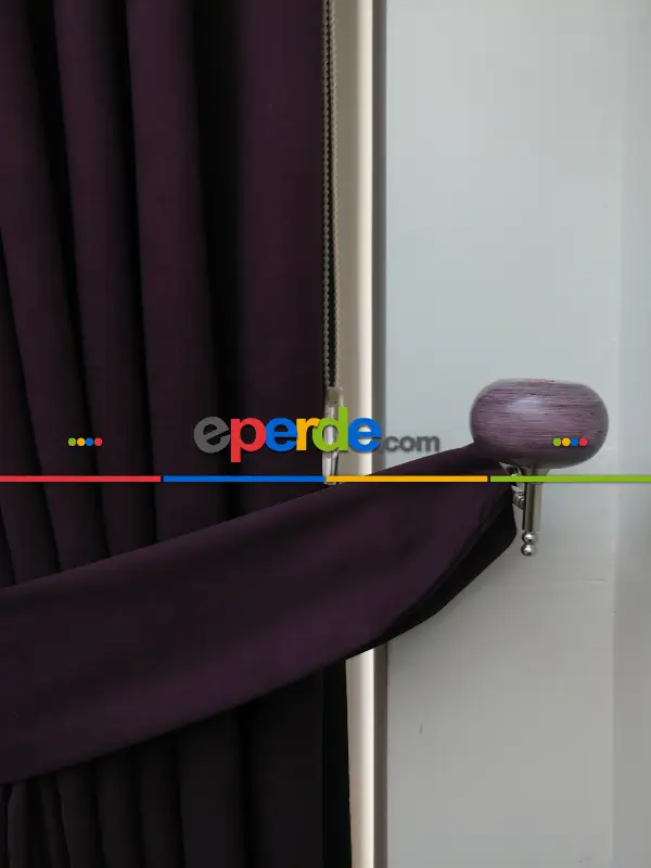 Düz Renk Dökümlü Fon Perde (150)- Mürdüm