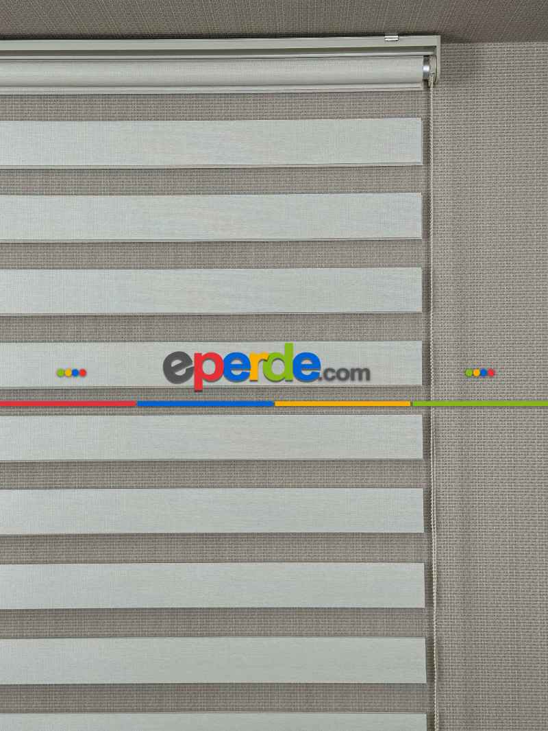 Salon Krem Bambu Zebra Perde, Standart Metal Kasalı Yüksek Kalite Kornişe Kolay Montaj Seçenekli