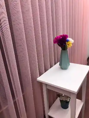 Yavru Ağzı-pembe Rengi Grek Tül Perde - Petek Zemin- Pembe-yavru Ağzı - Kurşunlu Tül