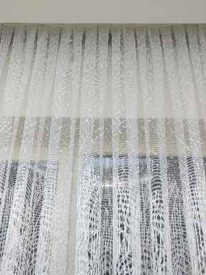 Mutfak Tül Perde Spor Desen - Ütü İstemez- Ekru