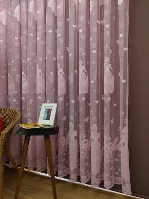 Çocuk Odası Tül Perde - Pembe Tül Perde Sindirella- Pembe