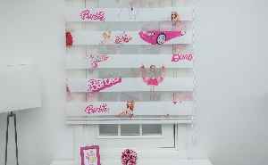 Barbie Kız Çocuk Odası Zebra Perde- Pembe