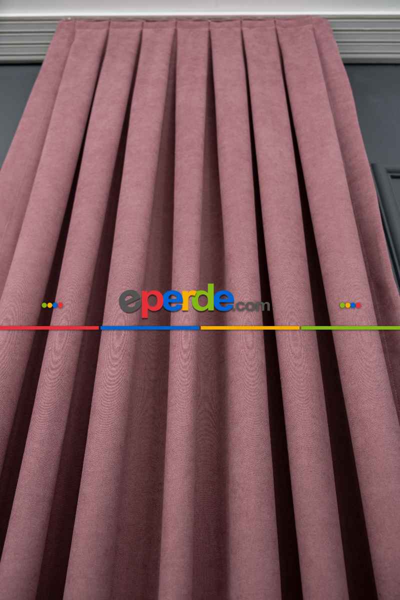 Gül Kurusu Düz Fon Perde En Dökümlü Fon Perde