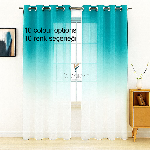 Mavi Renk Renkli Degrade Rustik Tül Perde Yeşil