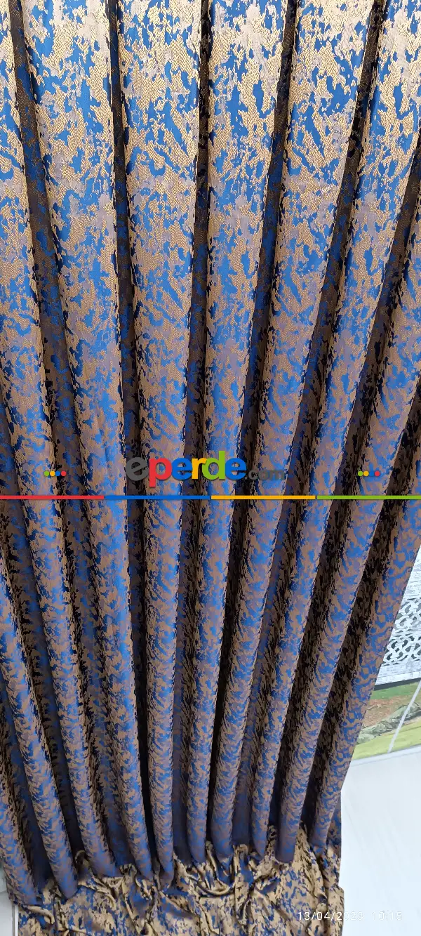 Yatak Odası - 2023 Elit Modern Desenli Fosforlu İplik Dokuma Fon Perde - 2