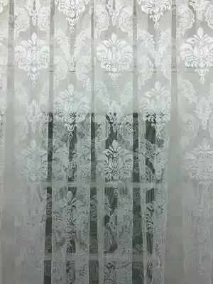 Özel Örme Dokulu Tül Perde- Ekru