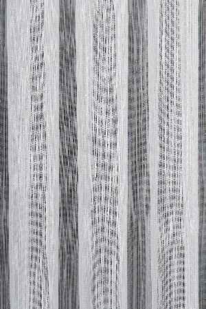 Bambu Zemin Noktalı Ve Çizgili Simli Düz Tül Perde Gramajlı