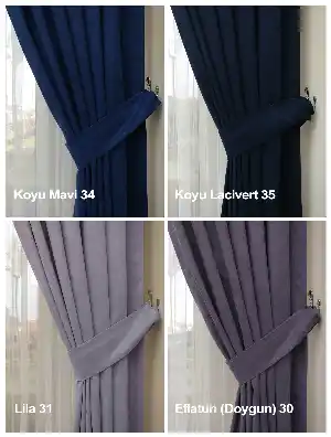 Düz Fon Perde 35 Renk 1/3 Sık Pile Seçeneği/ekstra %20 İndirim- Çok Renkli 50cm X 260cm 