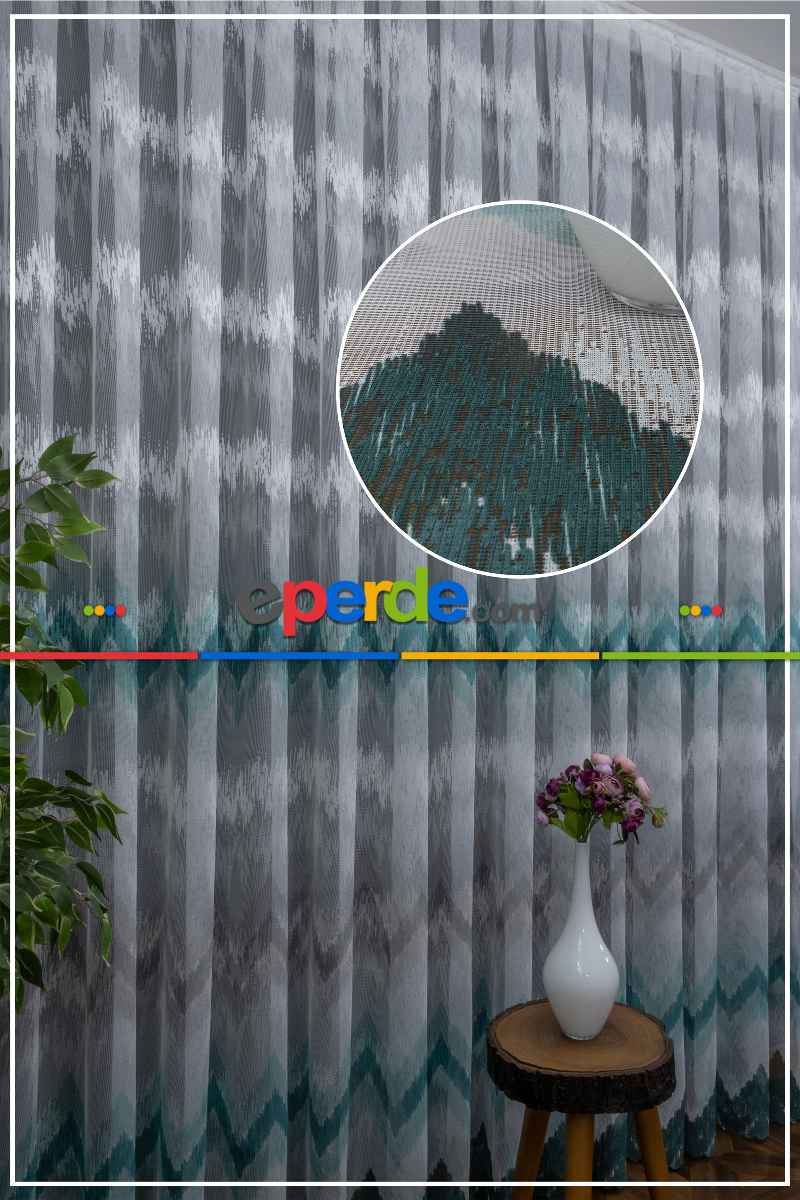 Yatak Odası - Harmony Tül Yeni Tasarım Renkli Turkuaz