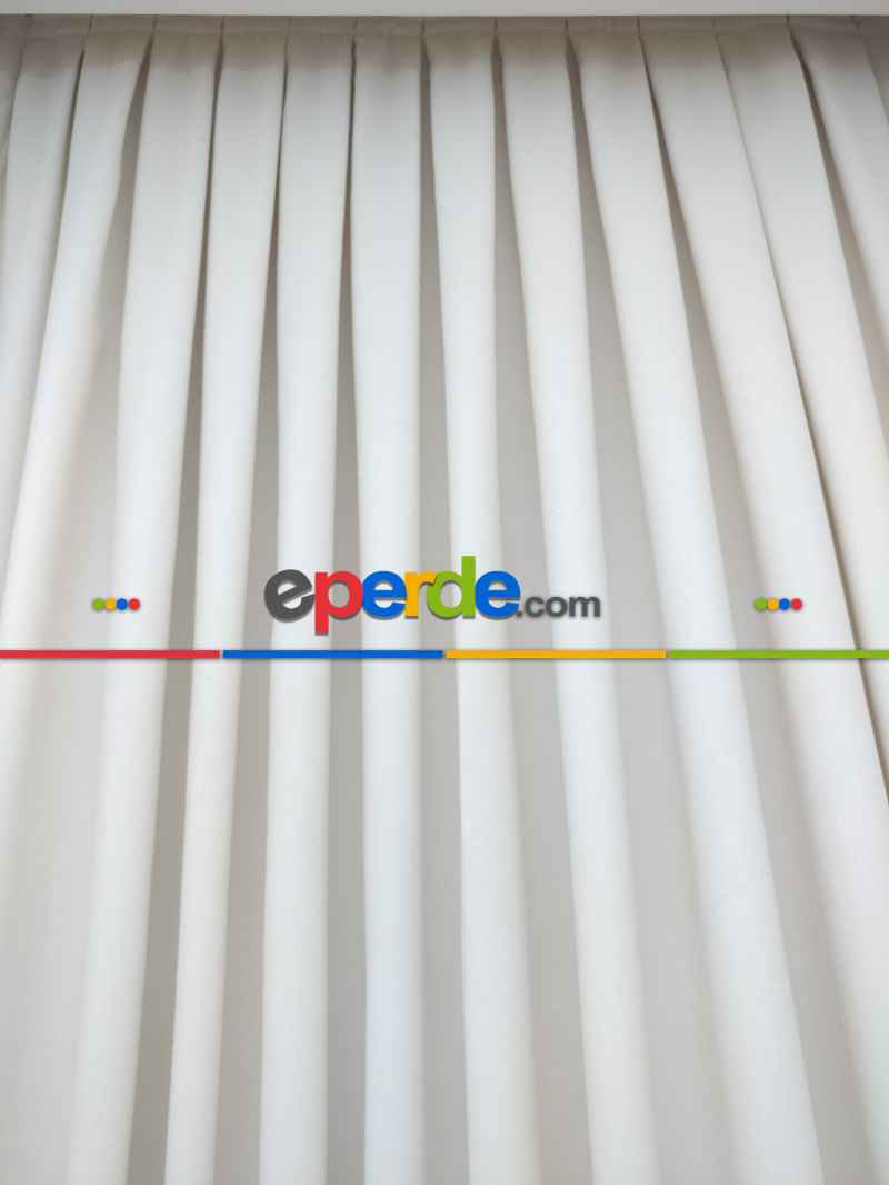 Düz Renk Dökümlü Fon Perde (150)- Beyaz