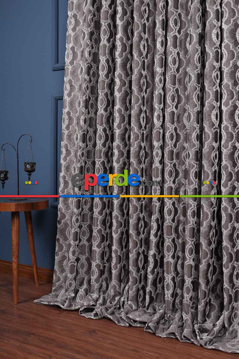 Yatak Odası Fon Perde - S Pile Dökümlü Jakar Dokuma Fon Perde