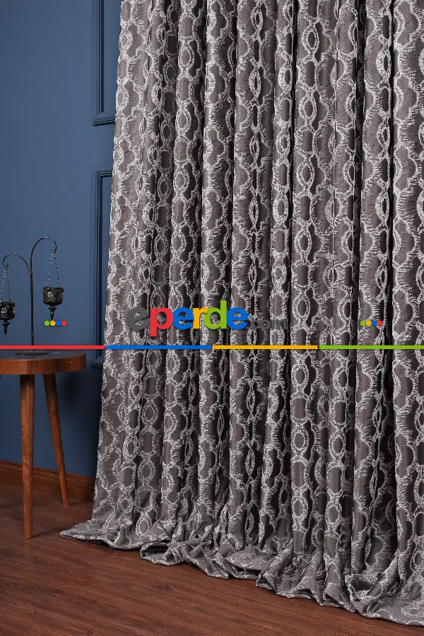 Salon Fon Perde - S Pile Dökümlü Jakar Dokuma Fon Perde
