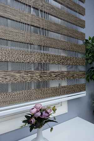 Zebra Perde Bambu Kumaş Kahve Rengi A Kalite Zebraperde- Kahverengi