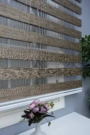 Zebra Perde Bambu Kumaş Kahve Rengi A Kalite Zebraperde- Kahverengi