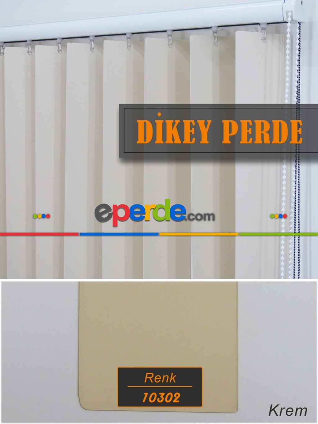 Dikey Perde - Krem 10302- Krem