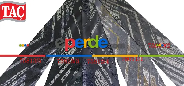 Yatak Odası - Gri Altın Renk, Taç Marka Milona Gri Geometrik Pano Fon Perde, Adet Fiyatıdır, İstediğiniz Boy Ölçüsünde Dikilir, Eni 70 ila 100cm Arası Seçenekler, Sık Piledir 70cm X 290cm 