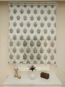 Yakma Tül Stor - Çiftli Sistem Desenli Perde (burn Out)- Siyah-antrasit