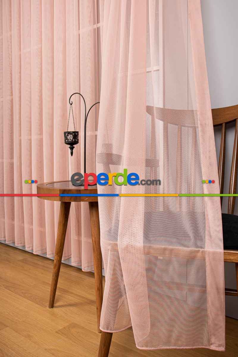 Yatak Odası - Pudra Grek Tül Perde Petek Zemin