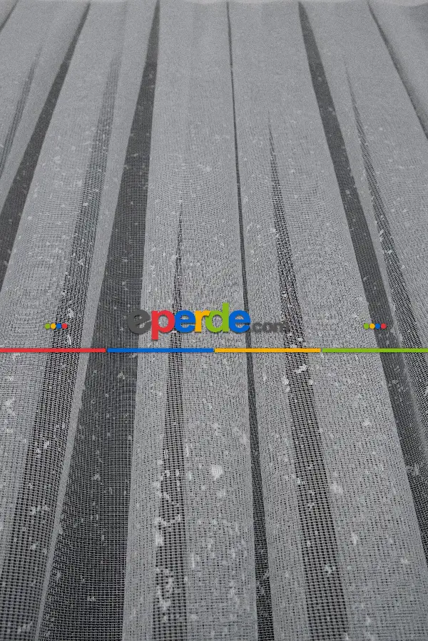 Salon Tül Modelleri - Modern Hardal Ve Mavi Desenli Degrade Geçişli Örme Tül Perde Yüksek Kalite