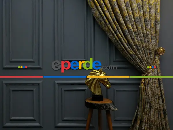 Yatak Odası - PatineDesenli Modern Desenli Jakarlı Fon Perde Yeni Seri 401- Gri-füme-antrasit-füme-altın