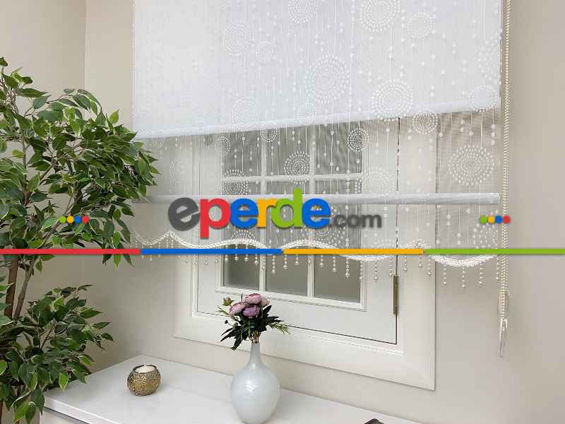 Çiftli Sistem Tül Stor Perde Ve Stor Perde- Ekru