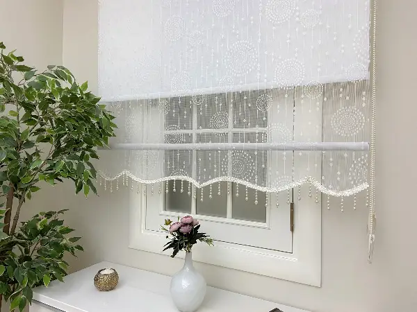 Çiftli Sistem Tül Stor Perde Ve Stor Perde- Ekru