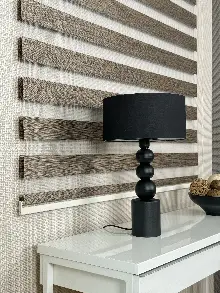 Kahverengi Bambu Zebra Perde, Standart Metal Kasalı Yüksek Kalite Kornişe Kolay Montaj Seçenekli