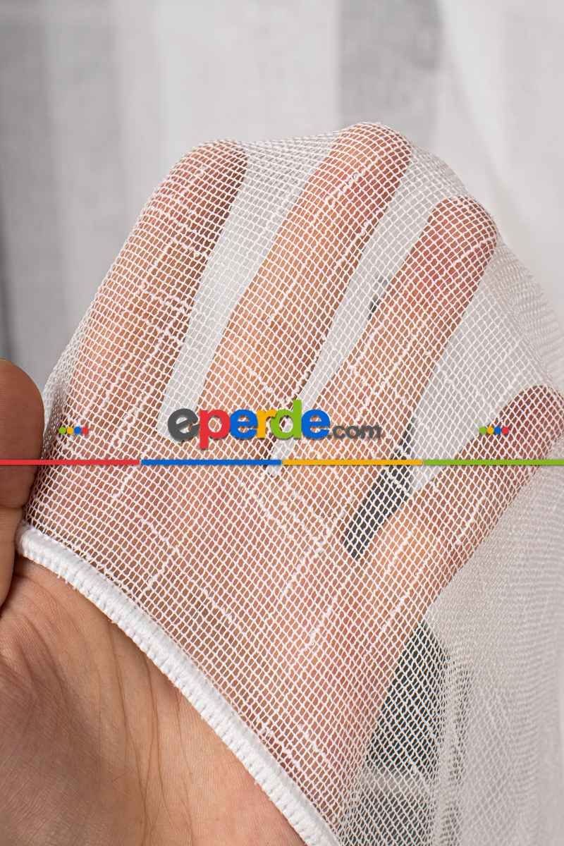 Yatak Odası - Keten Düz Tül Perde Ekru Renk Kırık Beyaz- Ekru