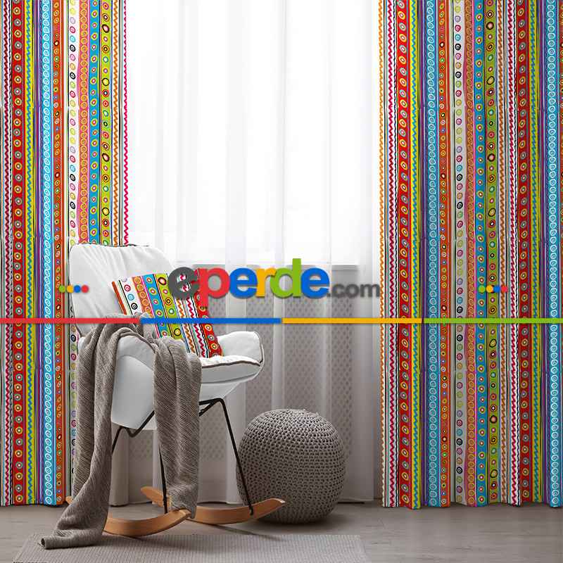 Çocuk Odası Fon Perde Evim2000-3 Kumaşı Kalındır Duck Bezi Değildir