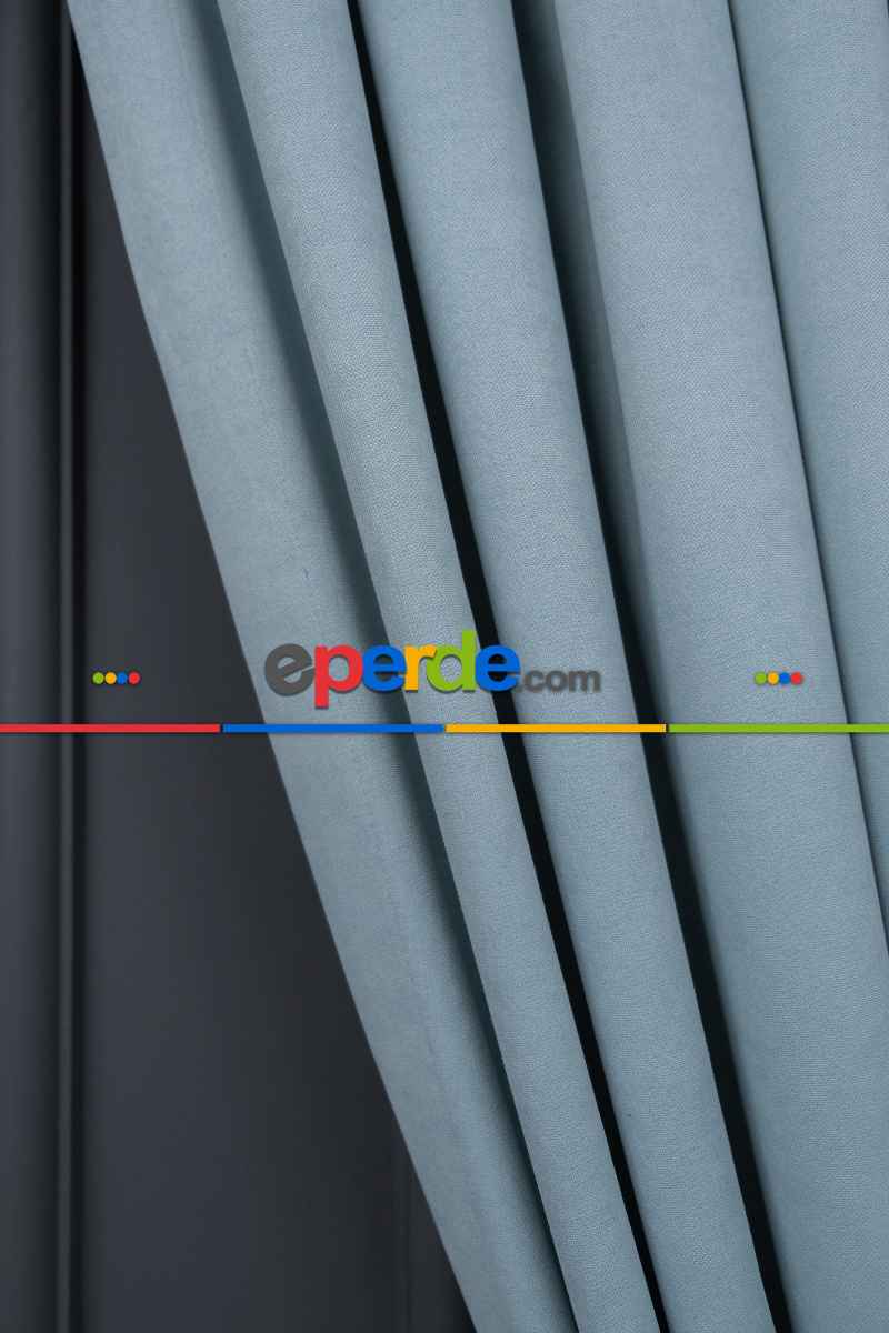 Salon - Mint Yeşli Düz F0n Perde Dökümlü En 