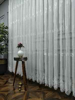 Grek Brode Desenli Brode Tül Perde (yeni Sezon)- Ekru