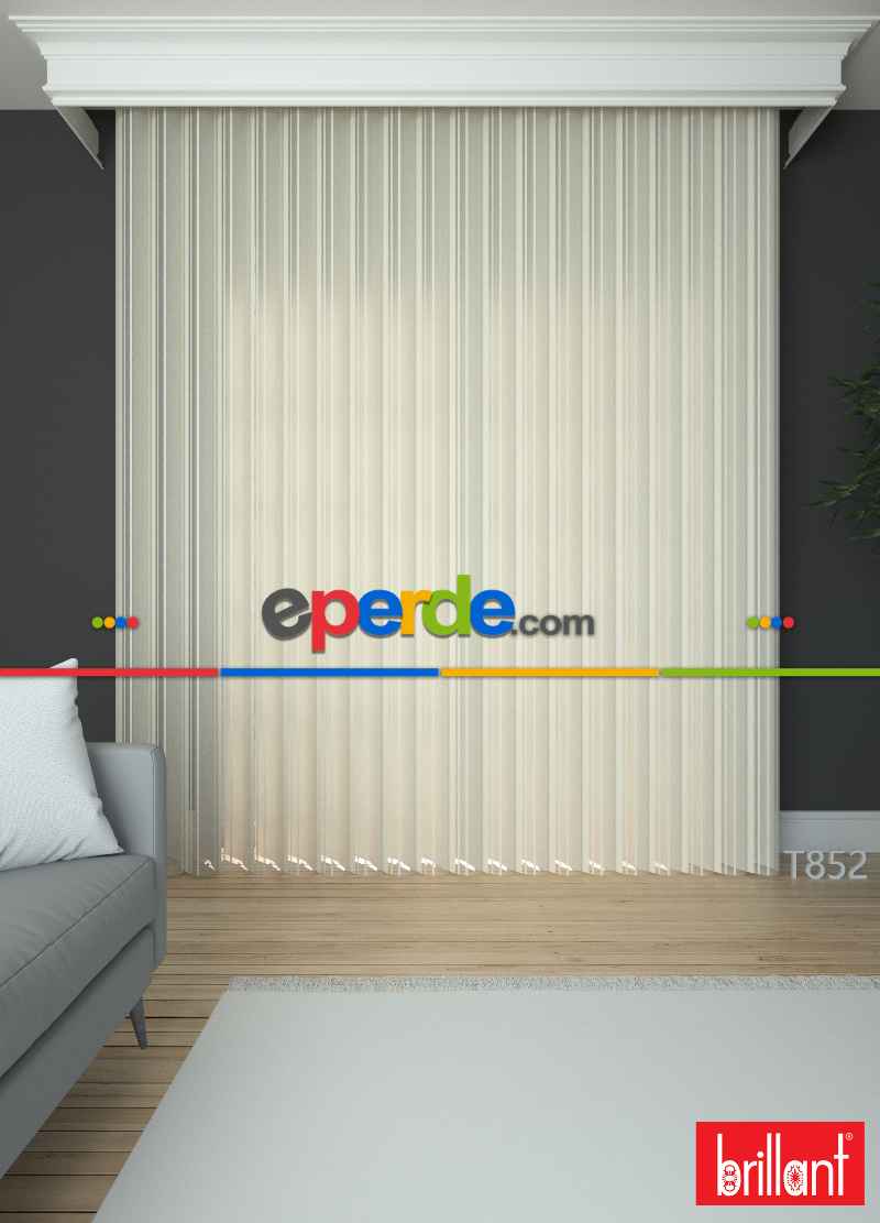 Brillant Akıllı Tül Perde Krem Renkli Tül Dikey Zebra Perde Düz 1. Kalite