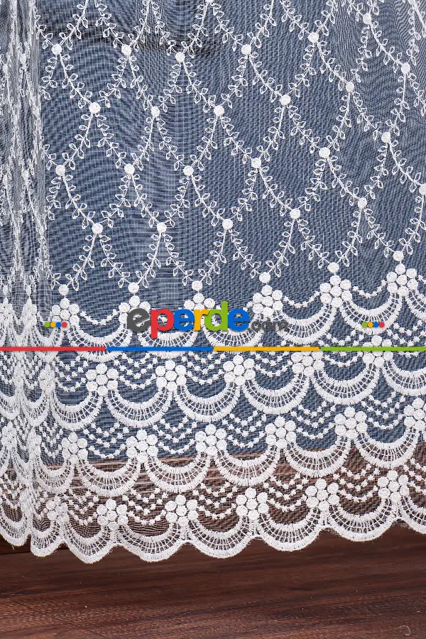 Balık Ağı Brode Işlemeli Tül Perde