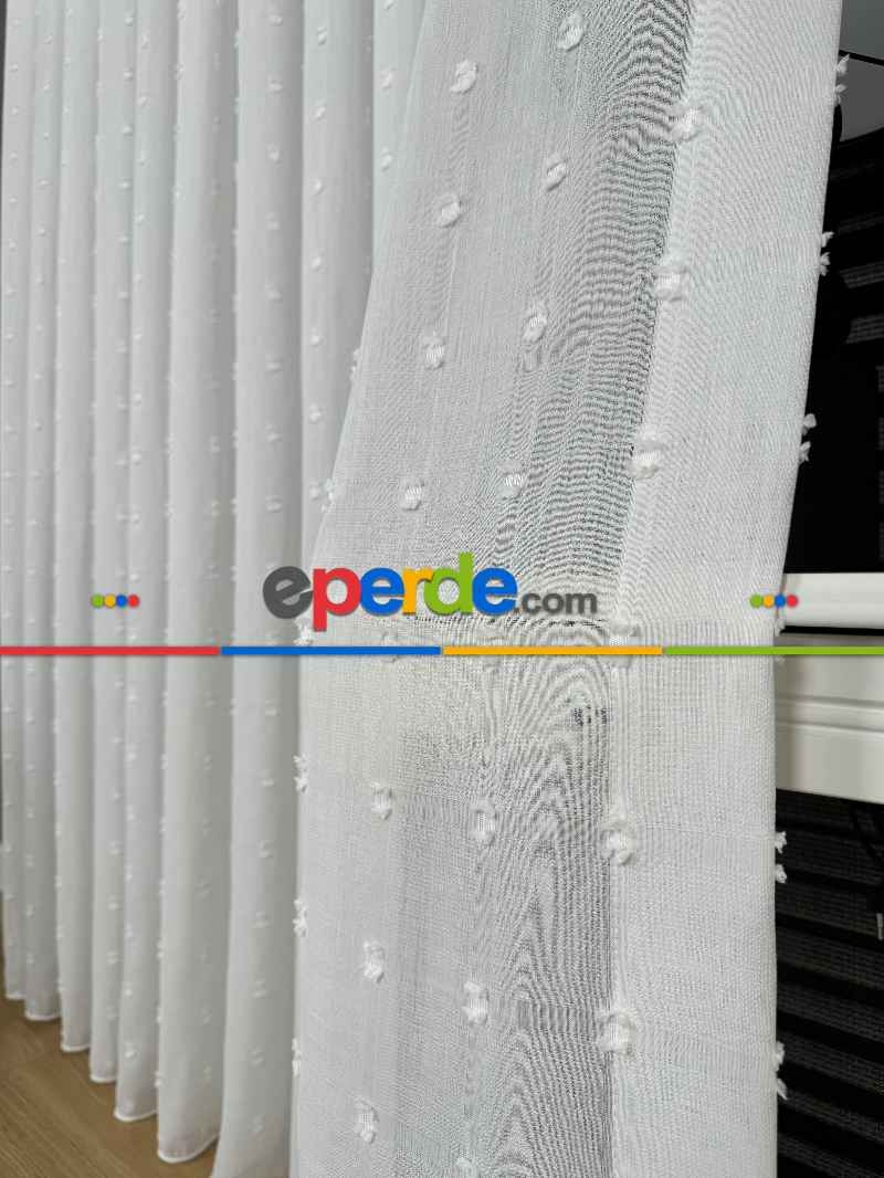 Kabartmalı Tül Perde, Premium Seri, Kurşunlu Tül