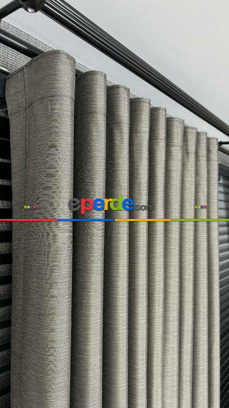 Açık Kahve Rengi / Siyah Fon Perde, Premium Serisi