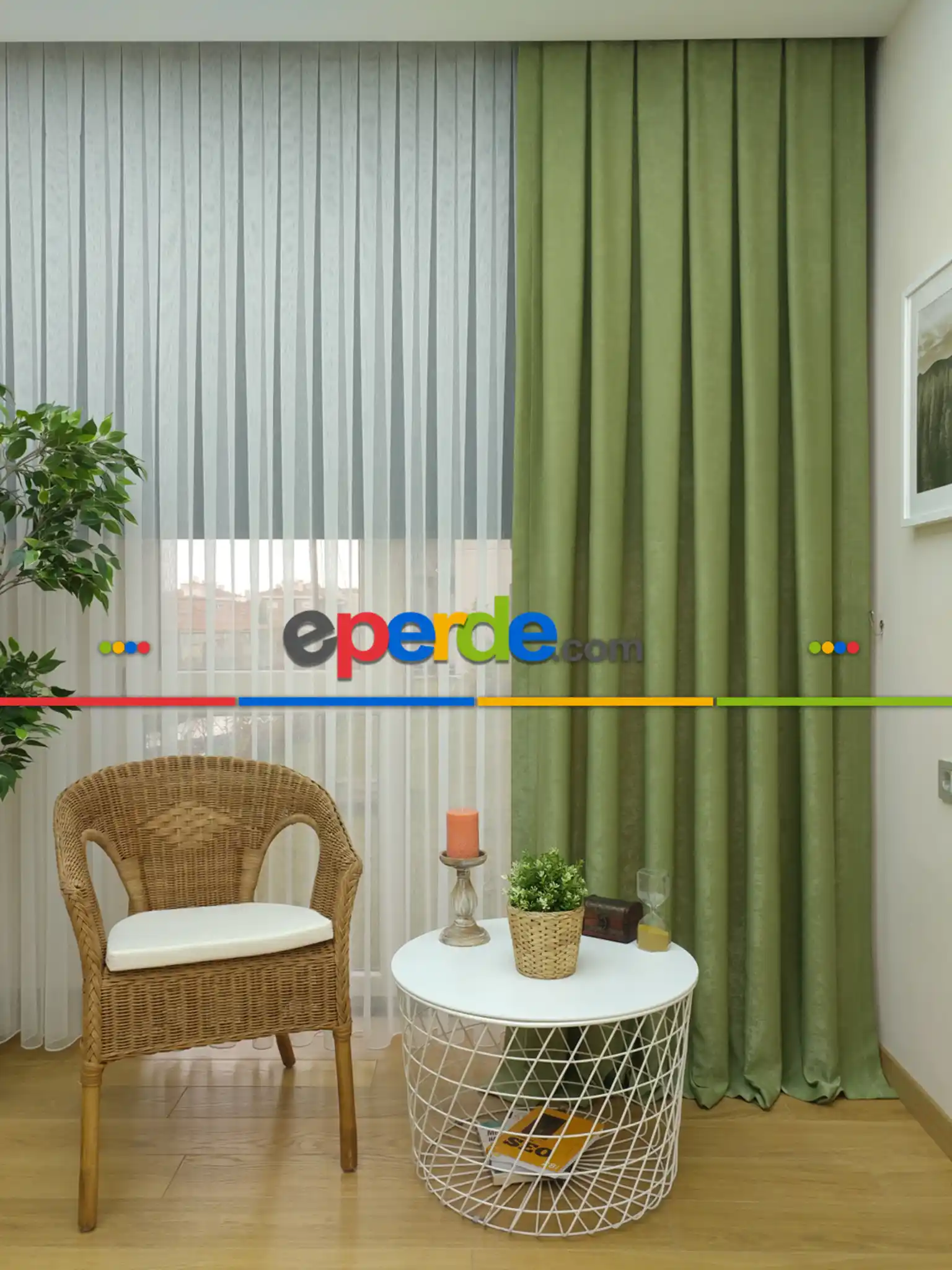 Soft Yeşil Fon Perde (180)- Açık Yeşil