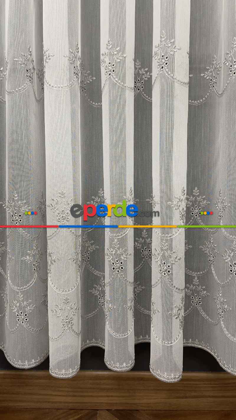 Salon - Premium Seri Trend Perde Modelleri 2023-kabartma Atlas İplikle Nakışlı İşleme Tül Perde 03
