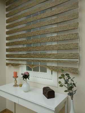 Zebra Perde - Bambu Düz Zebra Perde - Kahve Açık